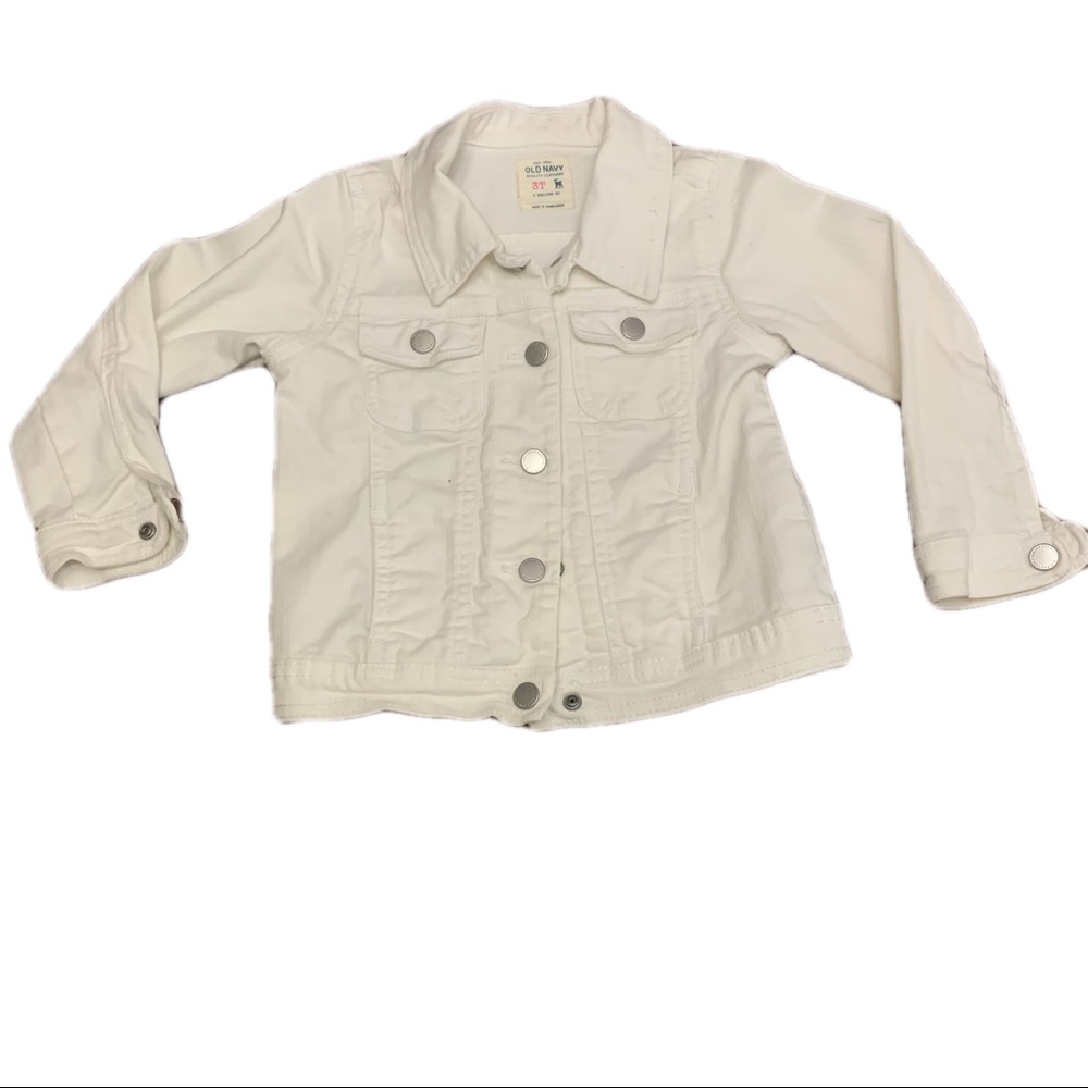 Girls White Denim Jacket